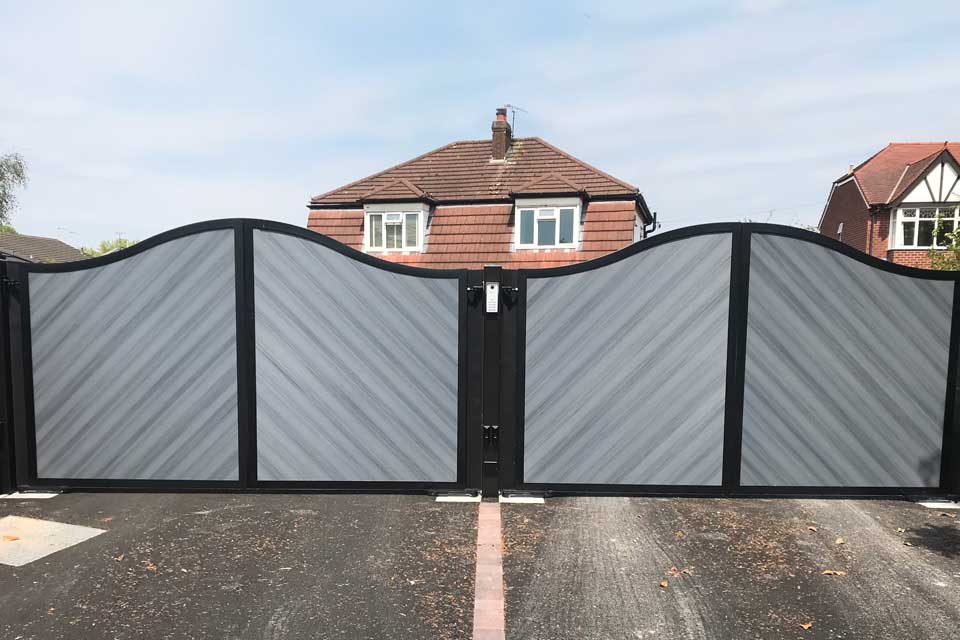 Double Entrance Composite Driveway Gates