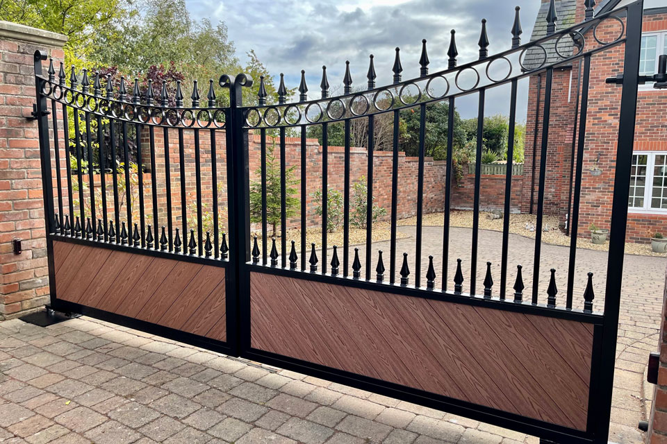 Composite and Wrought Iron Entrance Gate