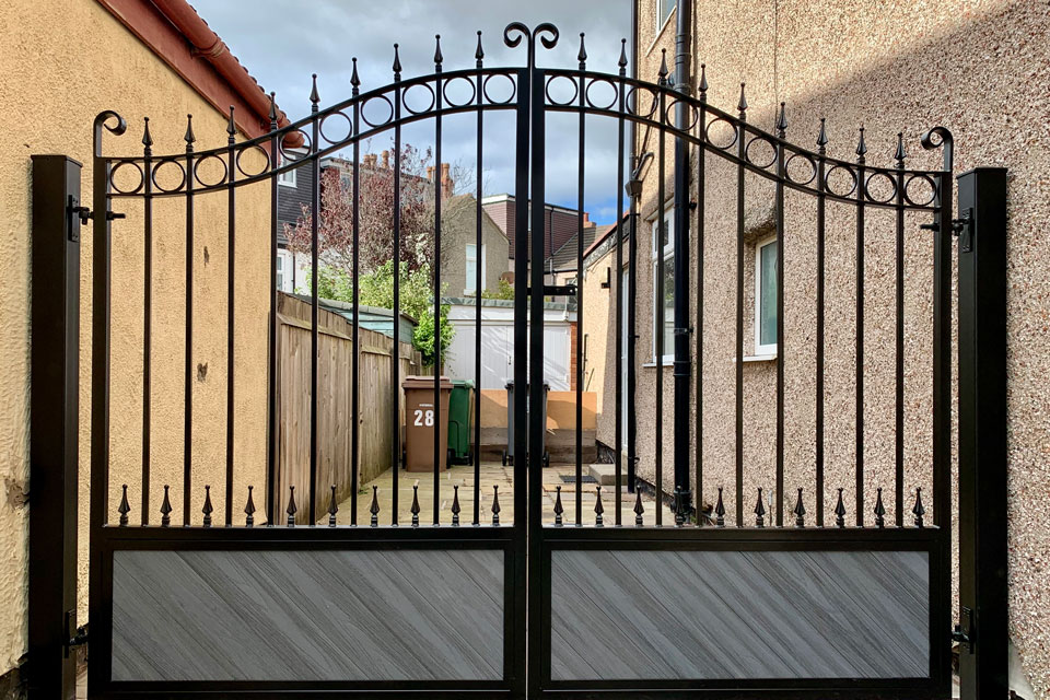 Composite and Wrought Iron Entrance Gate